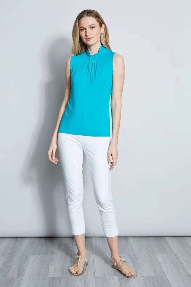 Knits and Sweaters Women Elie Tahari Sleeveless Mock Twist Knit TURQUOISE