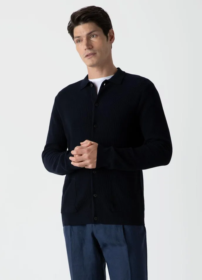 Knitted Jacket Navy Men SUNSPEL Knitwear