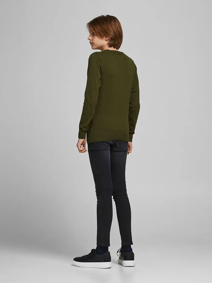 Knitwear JACK and JONES Junior BOYS TEXTURED KNITTED JUMPER Green Rifle Green Online