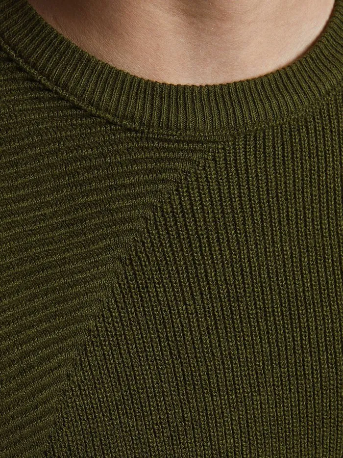 Knitwear JACK and JONES Junior BOYS TEXTURED KNITTED JUMPER Green Rifle Green Online