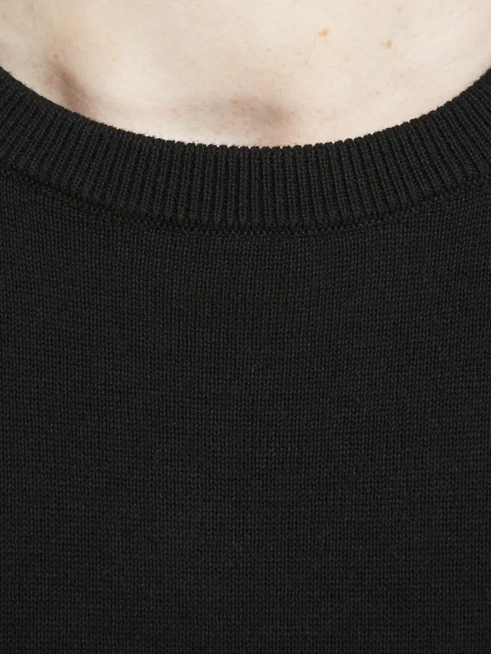 Knitwear JACK and JONES Mens CLASSIC KNITTED PULLOVER Black Black Gift Ideas