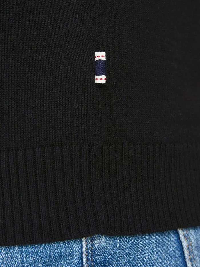 Knitwear JACK and JONES Mens CLASSIC KNITTED PULLOVER Black Black Gift Ideas
