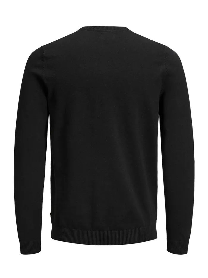 Knitwear JACK and JONES Mens CLASSIC KNITTED PULLOVER Black Black Gift Ideas