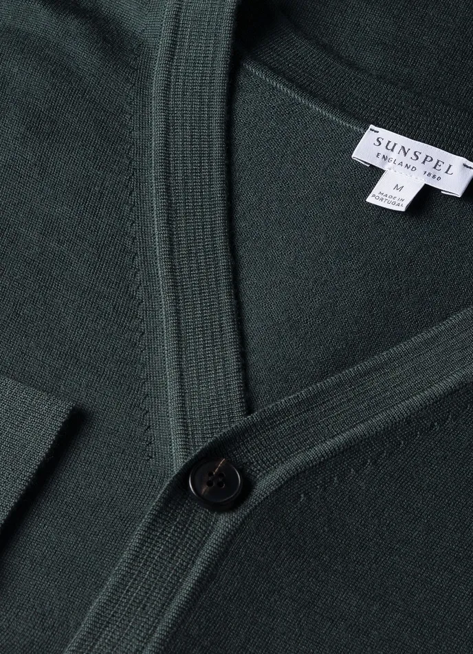 Knitwear ussunspel Men ExtraFine Merino Cardigan Drill Green