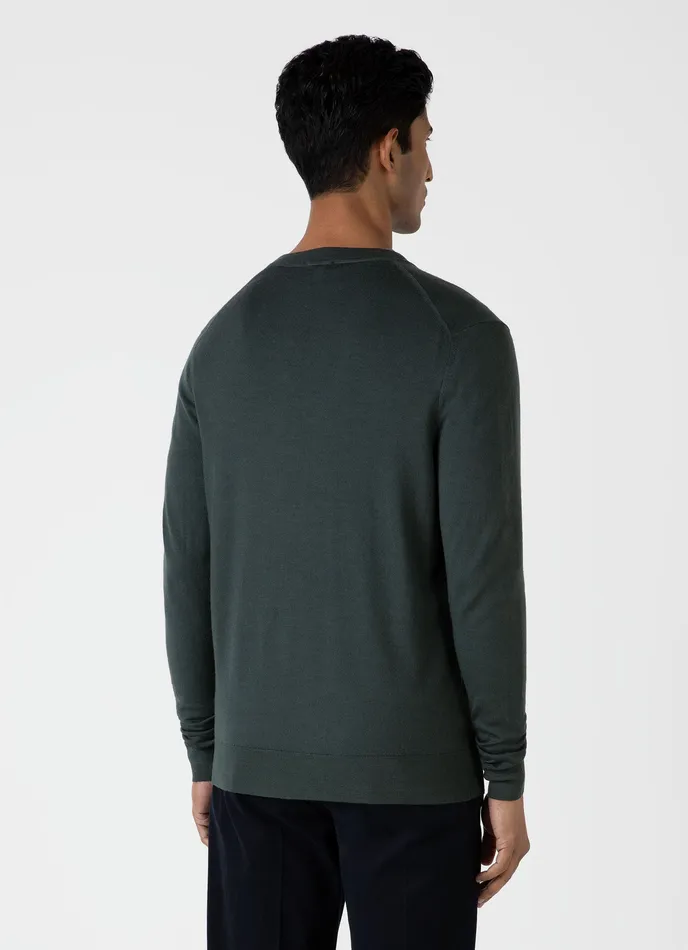 Knitwear ussunspel Men ExtraFine Merino Cardigan Drill Green