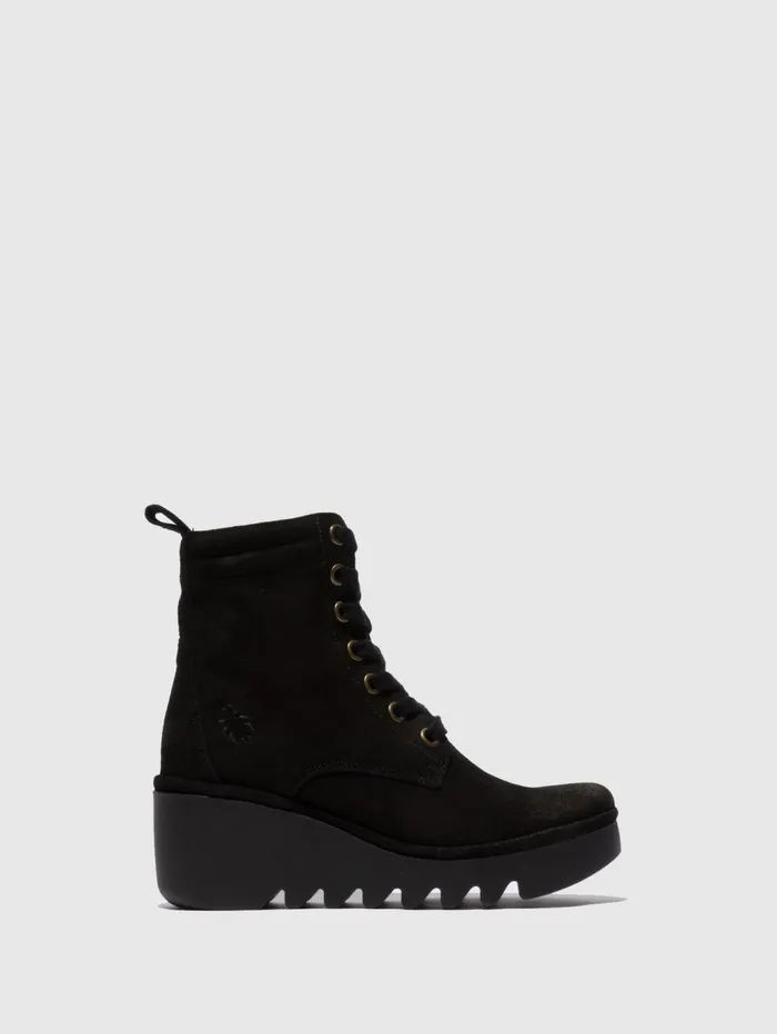 Laceup Ankle Boots BIAZ329FLY OILSUEDE BLACK Women Fly London Ankle Boots