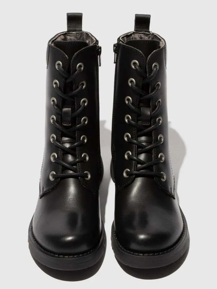Laceup Ankle Boots SILF015FLY RUG BLACK Women Fly London Ankle Boots