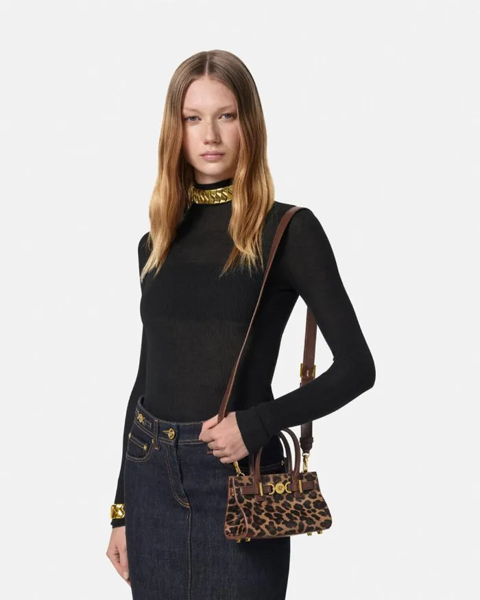 Leopard Medusa 03995 Mini Tote Bag Animalier Women Versace Totes