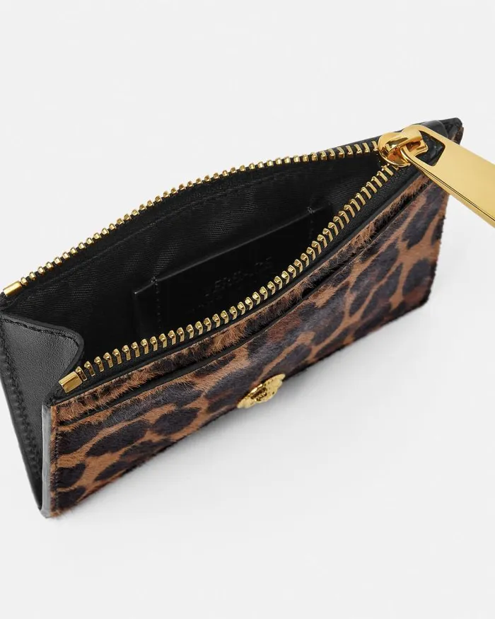 Leopard Medusa Biggie Cardholder Animalier WomenMen Versace Wallets
