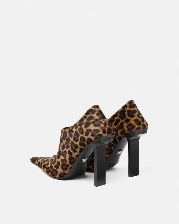 Leopard Slice Ankle Boots 105 Mm Animalier Women Versace Boots