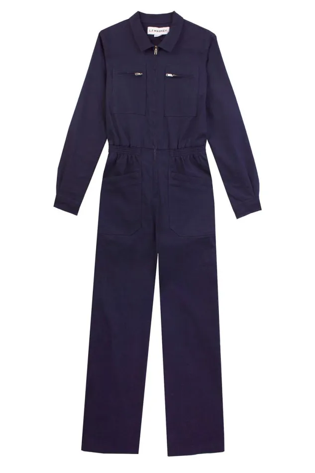 LF Markey One Pieces Women Danny Stretch Drill Boilersuit Navy