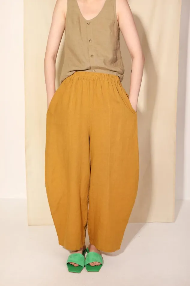 LF Markey Trousers Women Basic Linen Trouser Dijon