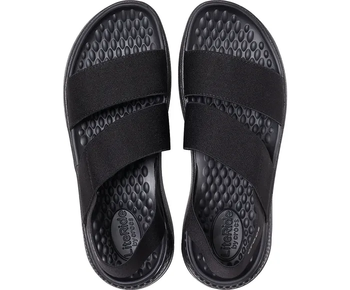 LiteRide Stretch Sandal Black Black Sandals Crocs Women