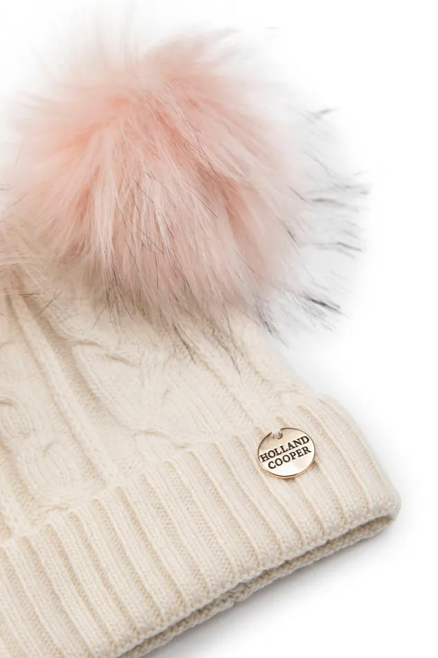 Little Little Gifting Holland Cooper Baby Bobble Hat Cream