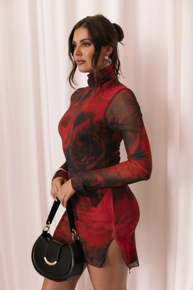 Long Sleeve Dresses Jordi Mini Dress Giovanna Rose Print 8211 Petal and Pup Women
