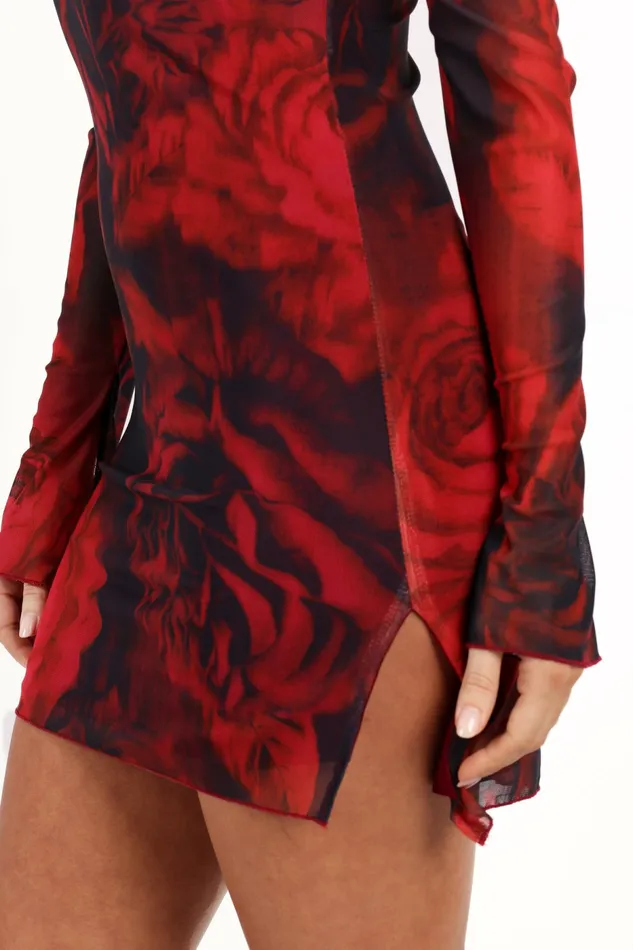 Long Sleeve Dresses Jordi Mini Dress Giovanna Rose Print 8211 Petal and Pup Women