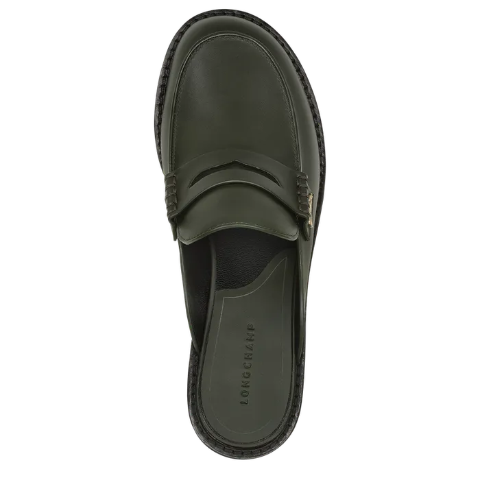 Longchamp Epure Timeless Mules Khaki Women Loafers