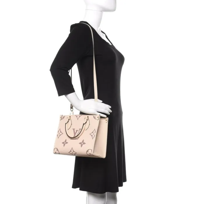 Louis Vuitton Empreinte Monogram Giant Onthego PM M45654 Creme Bois De Rose 8211 Louis Vuitton Handbag Store Women Louis Vuitton Onthego Bag