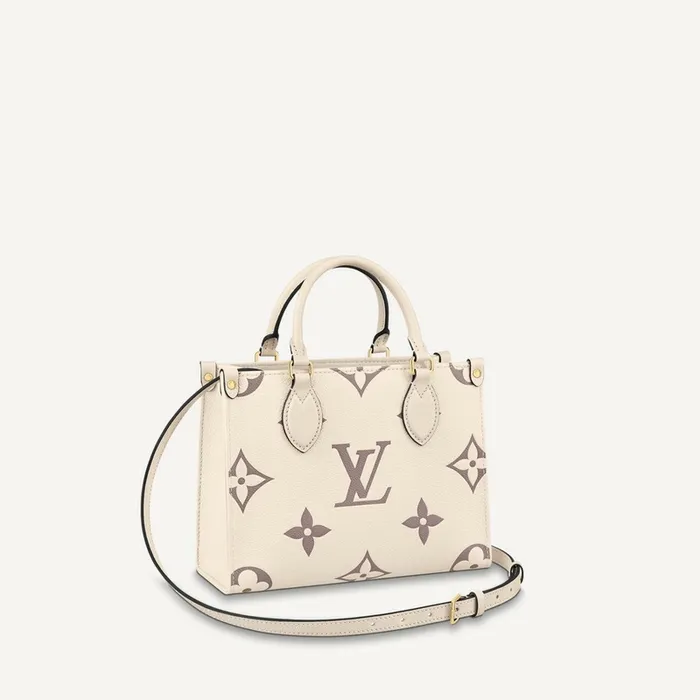 Louis Vuitton Empreinte Monogram Giant Onthego PM M45654 Creme Bois De Rose 8211 Louis Vuitton Handbag Store Women Louis Vuitton Onthego Bag