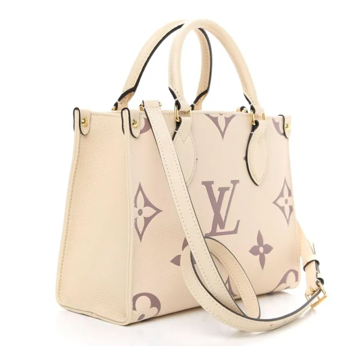 Louis Vuitton Empreinte Monogram Giant Onthego PM M45654 Creme Bois De Rose 8211 Louis Vuitton Handbag Store Women Louis Vuitton Onthego Bag