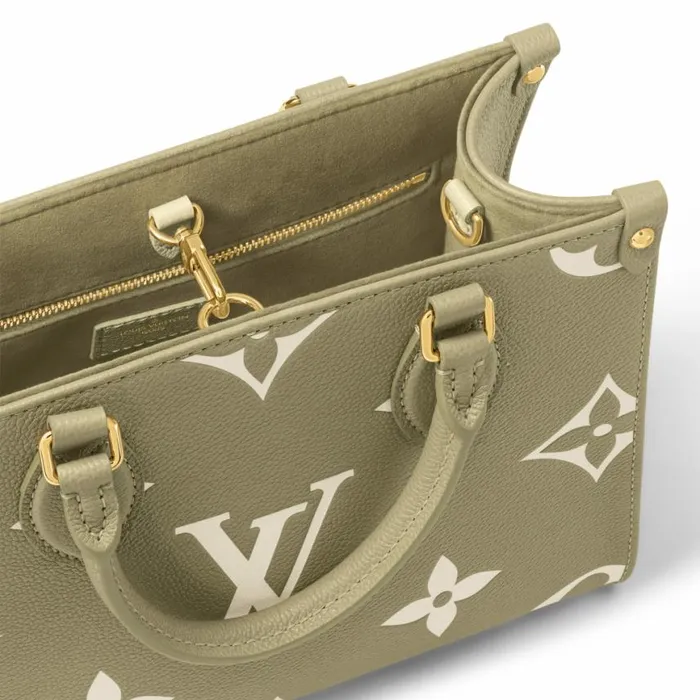 Louis Vuitton M46647 OnTheGo PM Khaki Cream 8211 Louis Vuitton Handbag Store Women Louis Vuitton Onthego Bag
