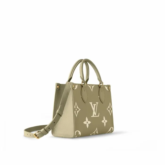 Louis Vuitton M46647 OnTheGo PM Khaki Cream 8211 Louis Vuitton Handbag Store Women Louis Vuitton Onthego Bag