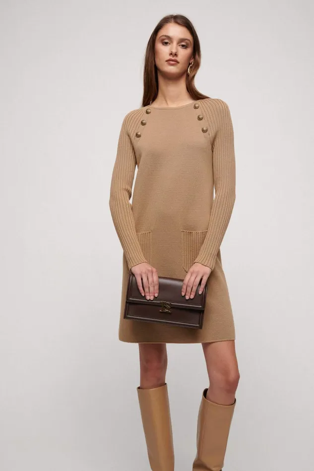 Luisa Spagnoli Dresses and Jumpsuits Women Mitezza Camel Luisa Spagnoli Dresses and Jumpsuits Women Mitezza Camel
