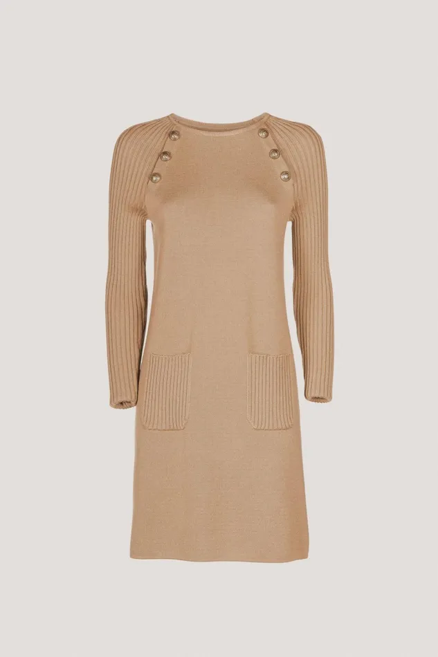 Luisa Spagnoli Dresses and Jumpsuits Women Mitezza Camel Luisa Spagnoli Dresses and Jumpsuits Women Mitezza Camel