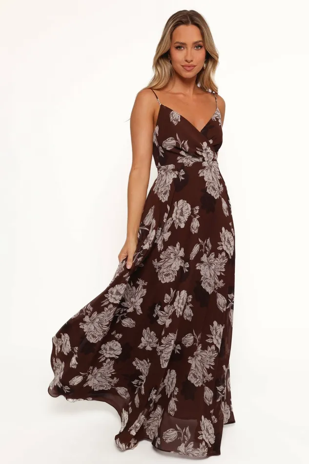 Madilyn Maxi Dress Brown Floral Event Dresses Petal and Pup Women
