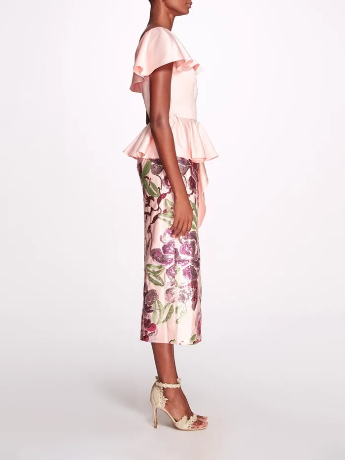 Marchesa Marchesa Notte Duchess Degrade Midi Dress Blush Multi 8211 Women