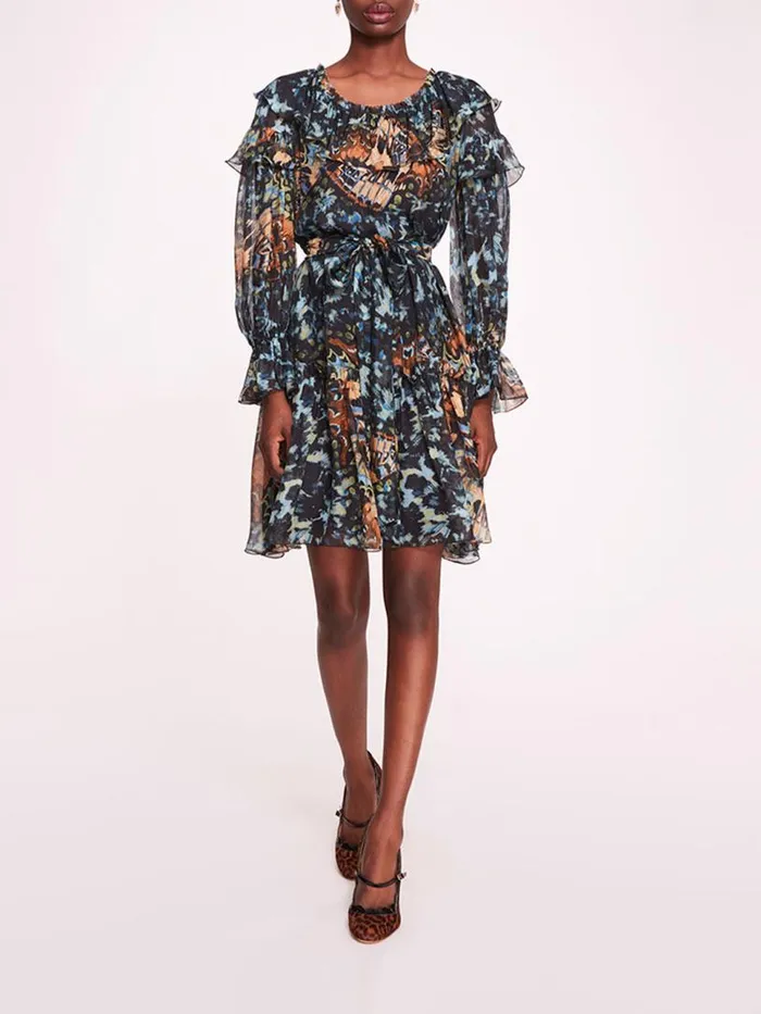 Marchesa Marchesa Rosa Monarch Mini Dress Blue Multi 8211 Women
