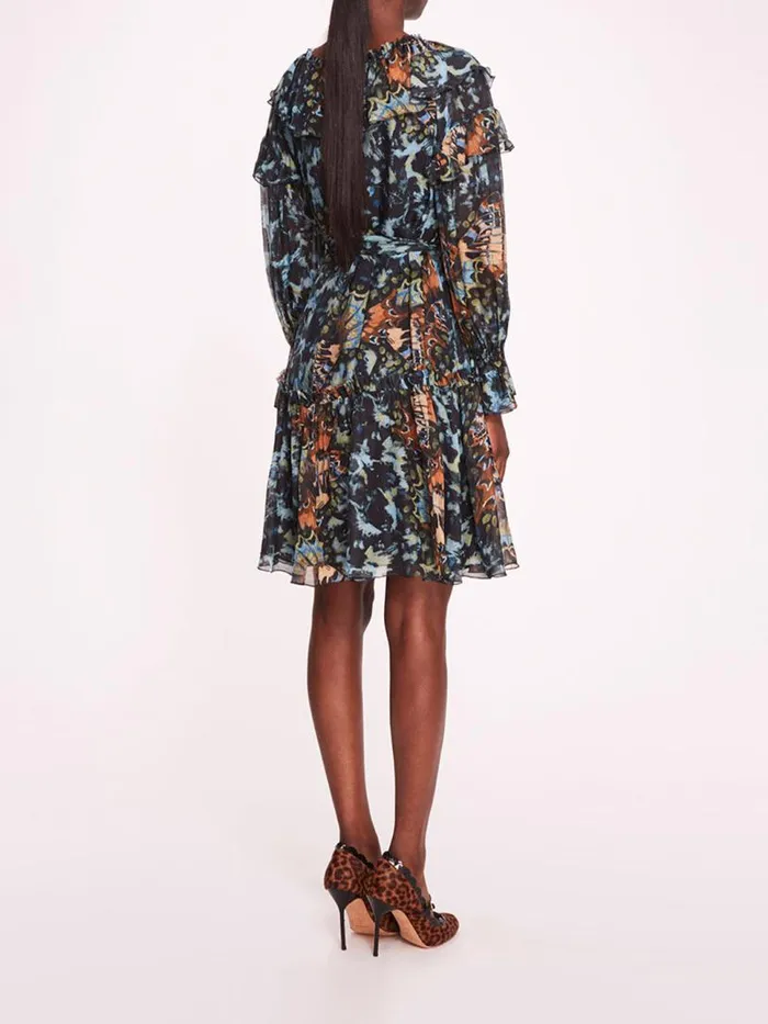 Marchesa Marchesa Rosa Monarch Mini Dress Blue Multi 8211 Women