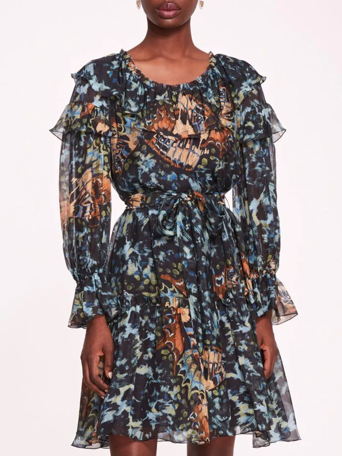 Marchesa Marchesa Rosa Monarch Mini Dress Blue Multi 8211 Women