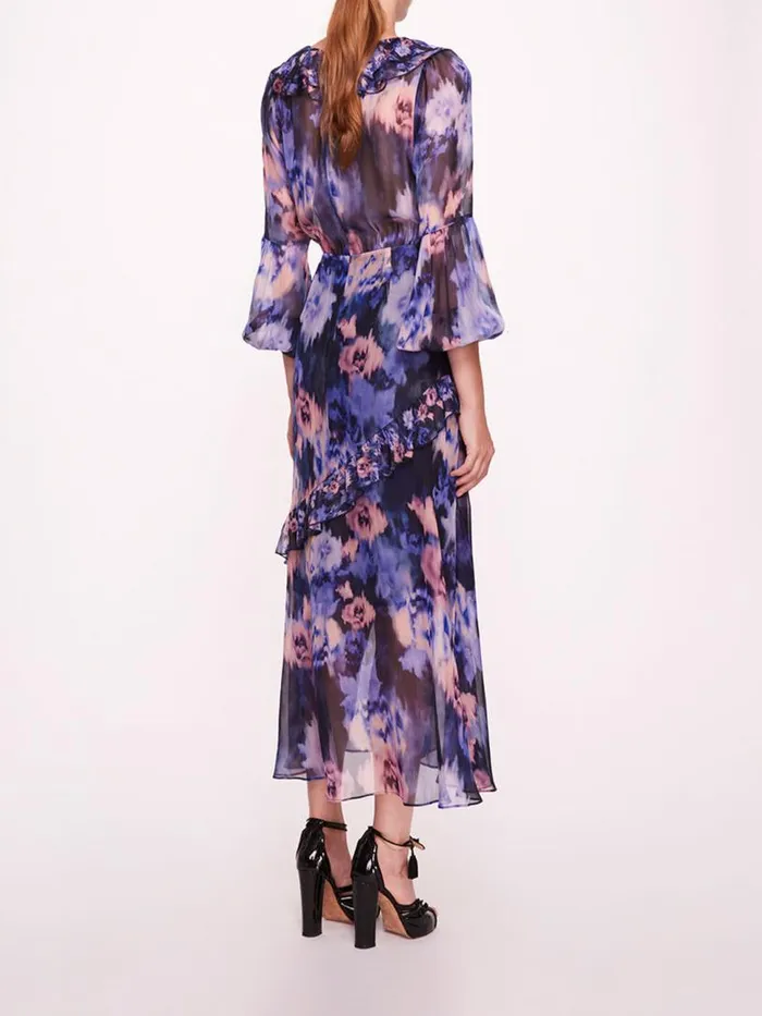 Marchesa Midi Dresses Varda Purple Multi 8211 Women