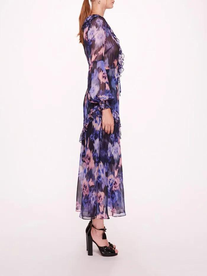 Marchesa Midi Dresses Varda Purple Multi 8211 Women