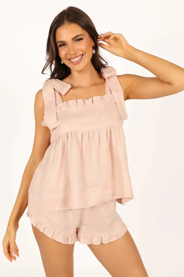 Matching Sets Libby Linen Frill Set Blush 8211 Petal and Pup Women