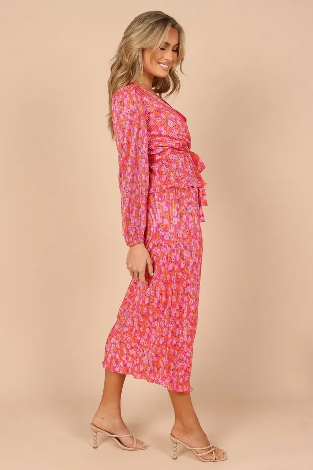 Matching Sets Minelli Pleat Midi Skirt Hot Pink Petal and Pup Women