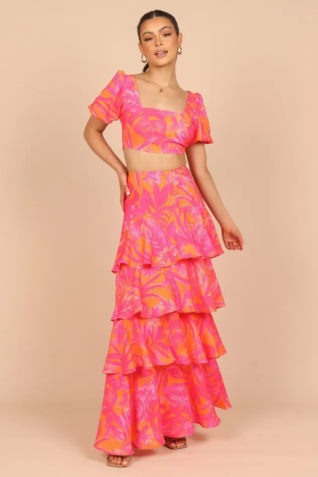 Matching Sets Women Petal and Pup Addison Maxi Skirt Pink Tropics