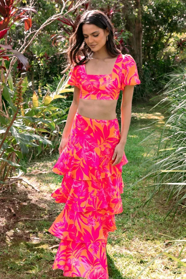 Matching Sets Women Petal and Pup Addison Maxi Skirt Pink Tropics