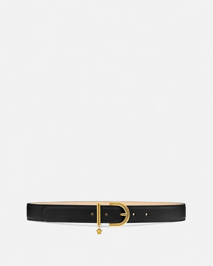 Medusa 03995 Leather Belt 3 Cm Blackgold Women Versace Belts