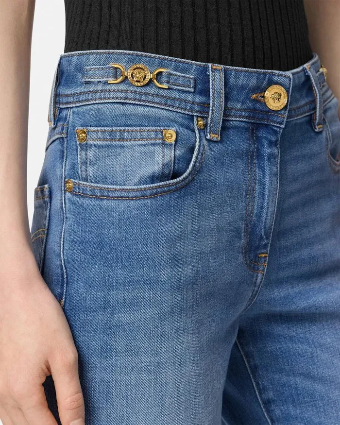 Medusa 03995 Skinny Jeans Blue Women Versace Denim