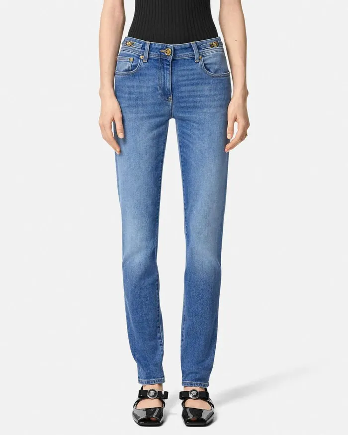 Medusa 03995 Skinny Jeans Blue Women Versace Denim