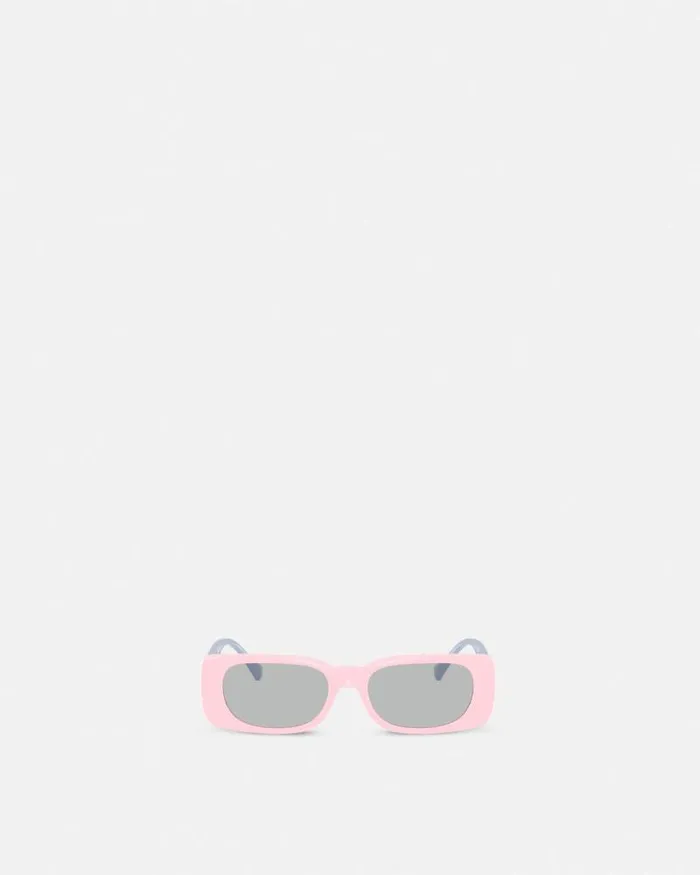 Medusa Plaque Kids Rectangular Sunglasses Light Pink Children Versace Accessories