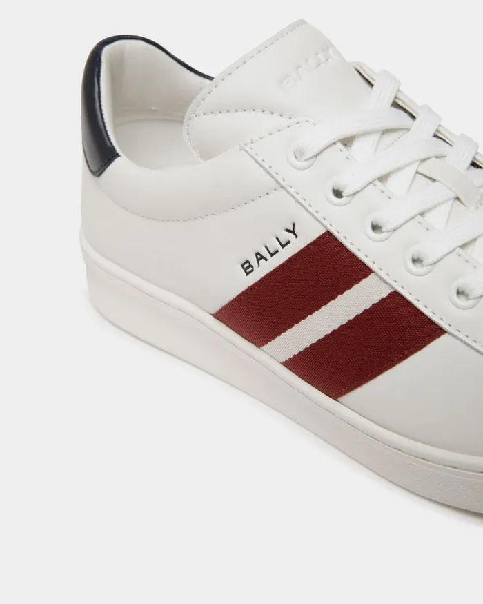 Men Bally Sneakers Tennis Sneaker In White And Navy Blue Leather White Men Bally Sneakers Tennis Sneaker In White And Navy Blue Leather White