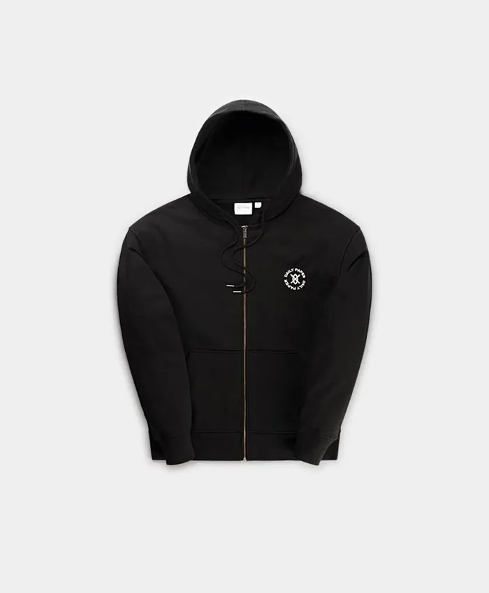 Men Black Ezar Zip Hoodie Daily Paper Hoodies and Sweaters