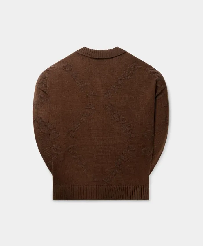 Men Brown Diamond Knit Sweater Daily Paper Hoodies and Sweaters Men Brown Diamond Knit Sweater Daily Paper Hoodies and Sweaters
