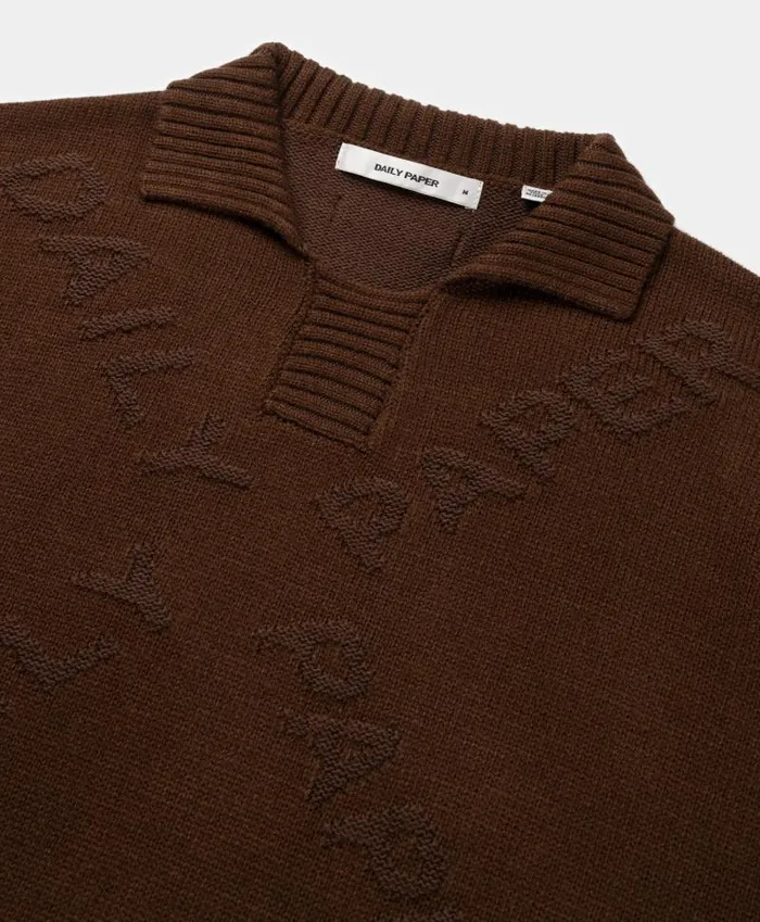 Men Brown Diamond Knit Sweater Daily Paper Hoodies and Sweaters Men Brown Diamond Knit Sweater Daily Paper Hoodies and Sweaters