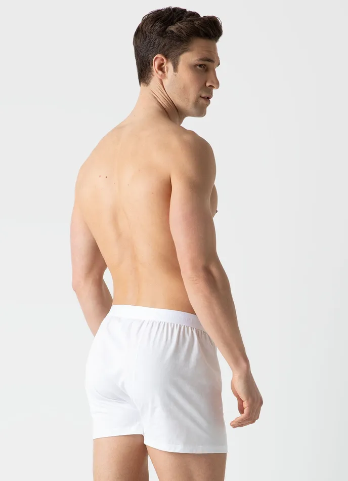Men Buy More and Save ussunspel Superfine Cotton OneButton Boxer Shorts White Men Buy More and Save ussunspel Superfine Cotton OneButton Boxer Shorts White