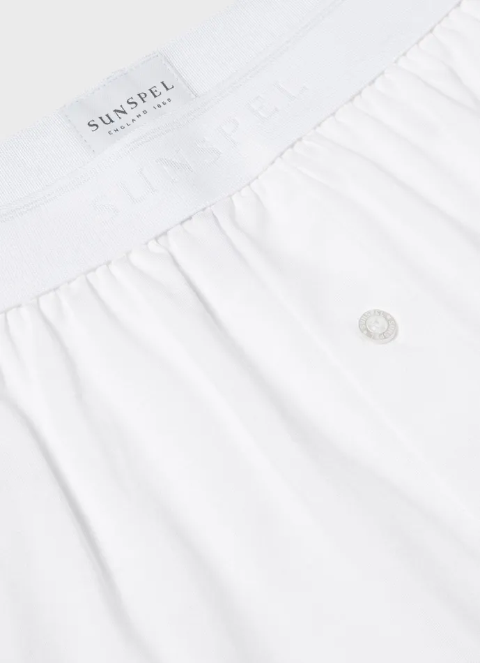 Men Buy More and Save ussunspel Superfine Cotton OneButton Boxer Shorts White Men Buy More and Save ussunspel Superfine Cotton OneButton Boxer Shorts White
