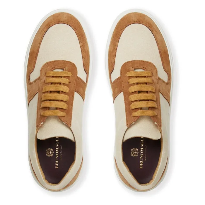 Men Casual Shoes Bruno Magli Darian Sneaker Sand Canvas